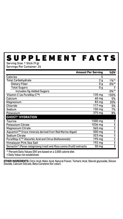 Ghost Hydration 24 Stick Lemon Crush