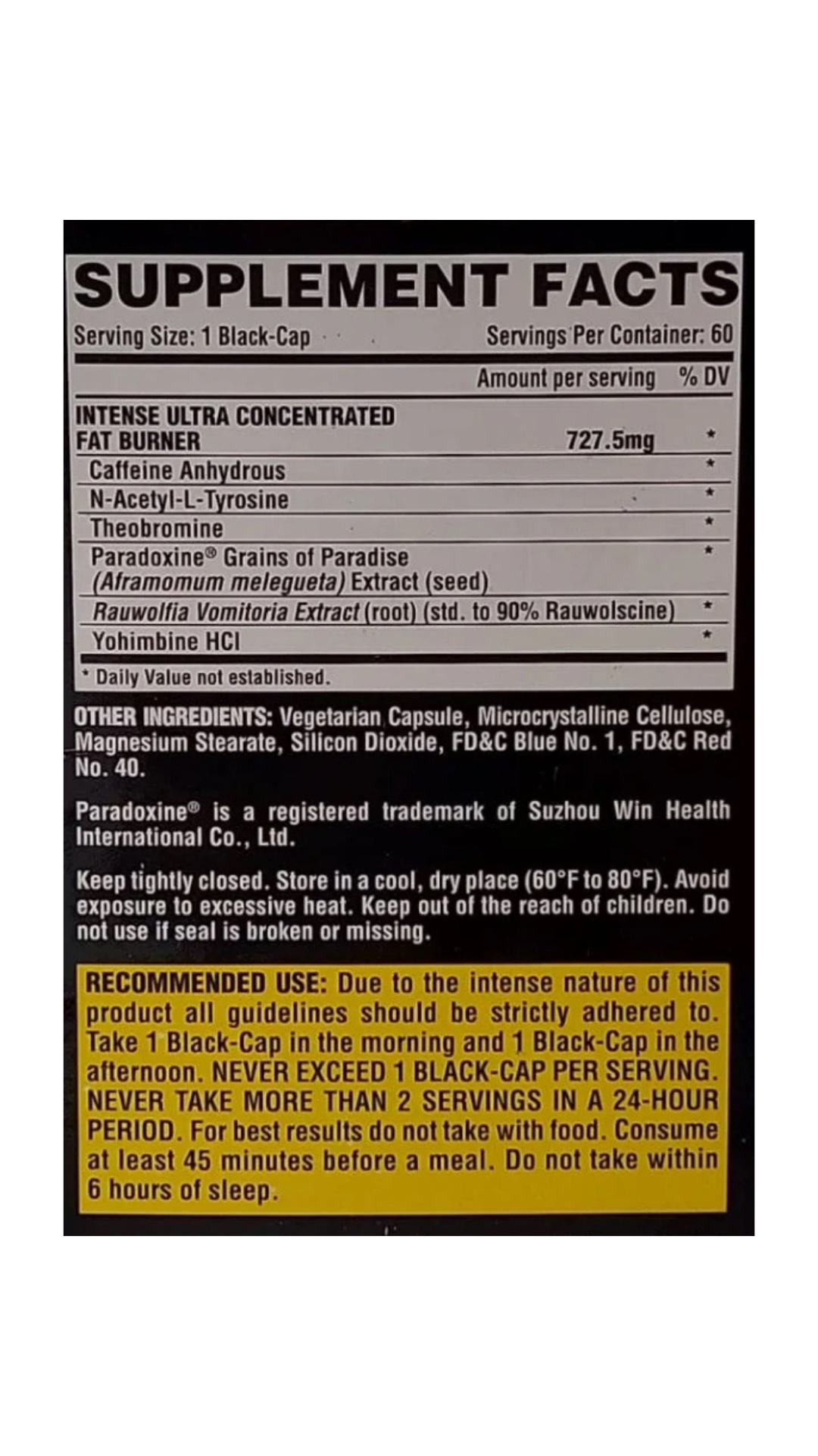 Nutrex Lipo 6 Black Intense Ultra Concentrate 60 Caps