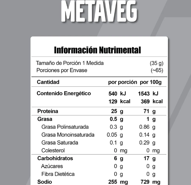 Meta Nutrition Metaveg Protein 5 Lbs