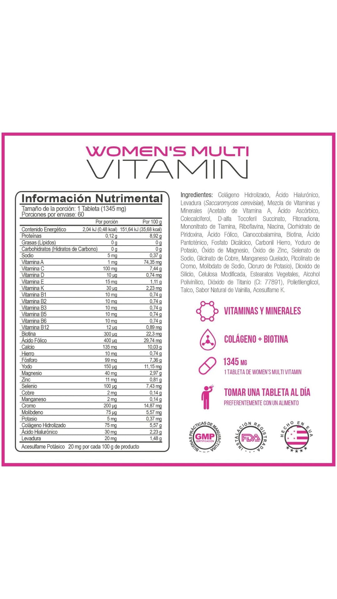 Forzagen Women's Multivitaminico 60 Caps