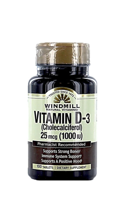 WindMill Vitamina D3 1000 iU 25 Mcg 100 Tabs